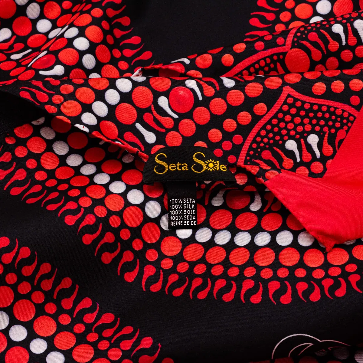 Seta Sole – Sciarpa in 100% Seta Made in Italy 45x160 cm – Mandala Disegnato a Mano – Foulard Elegante Donna, Accessorio Moda Artigianale Lago di Como