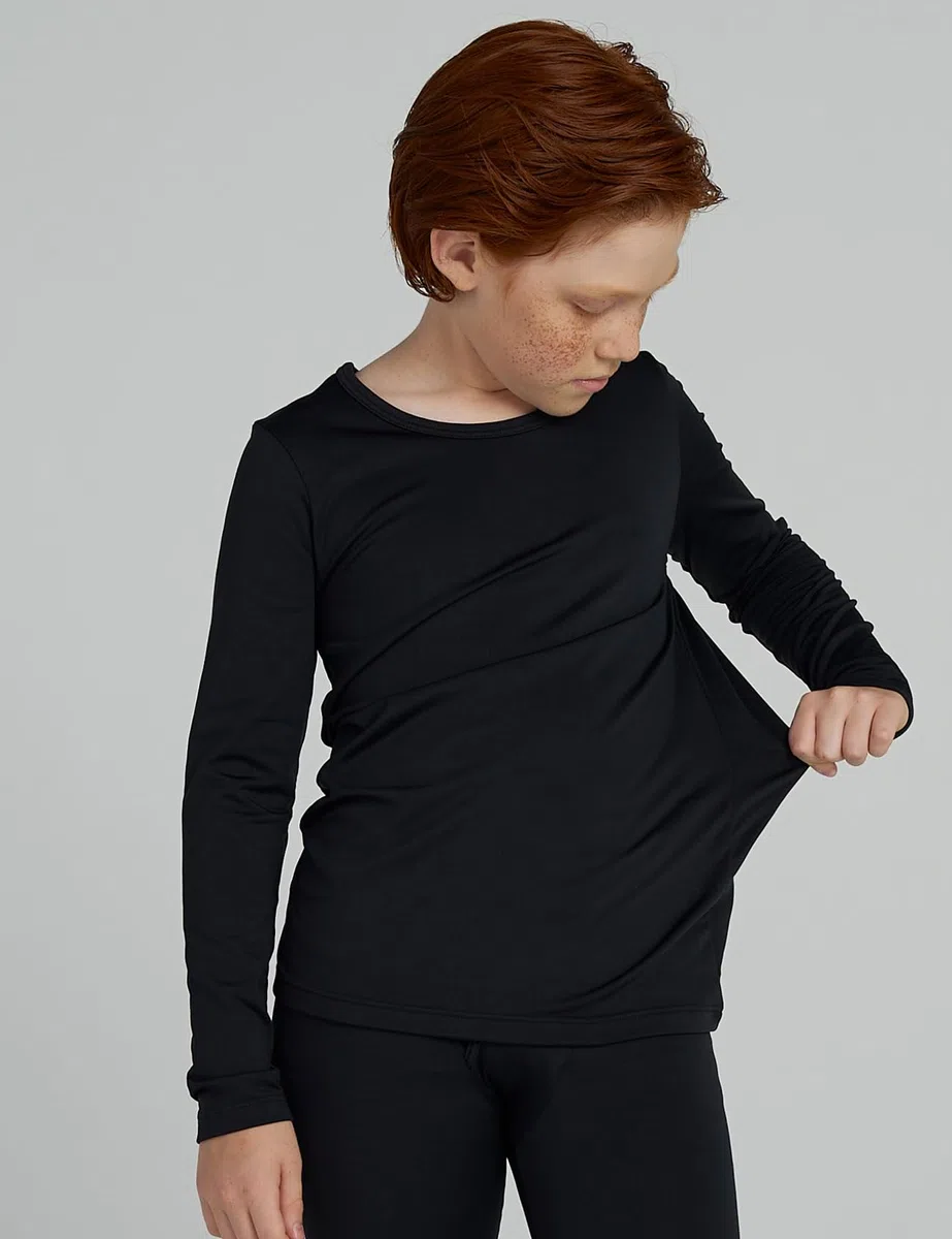 LAPASA Set Termico Intimo Bambino Caldo Leggero Strato Base Maglia a Maniche Lunghe e Pantaloni B03