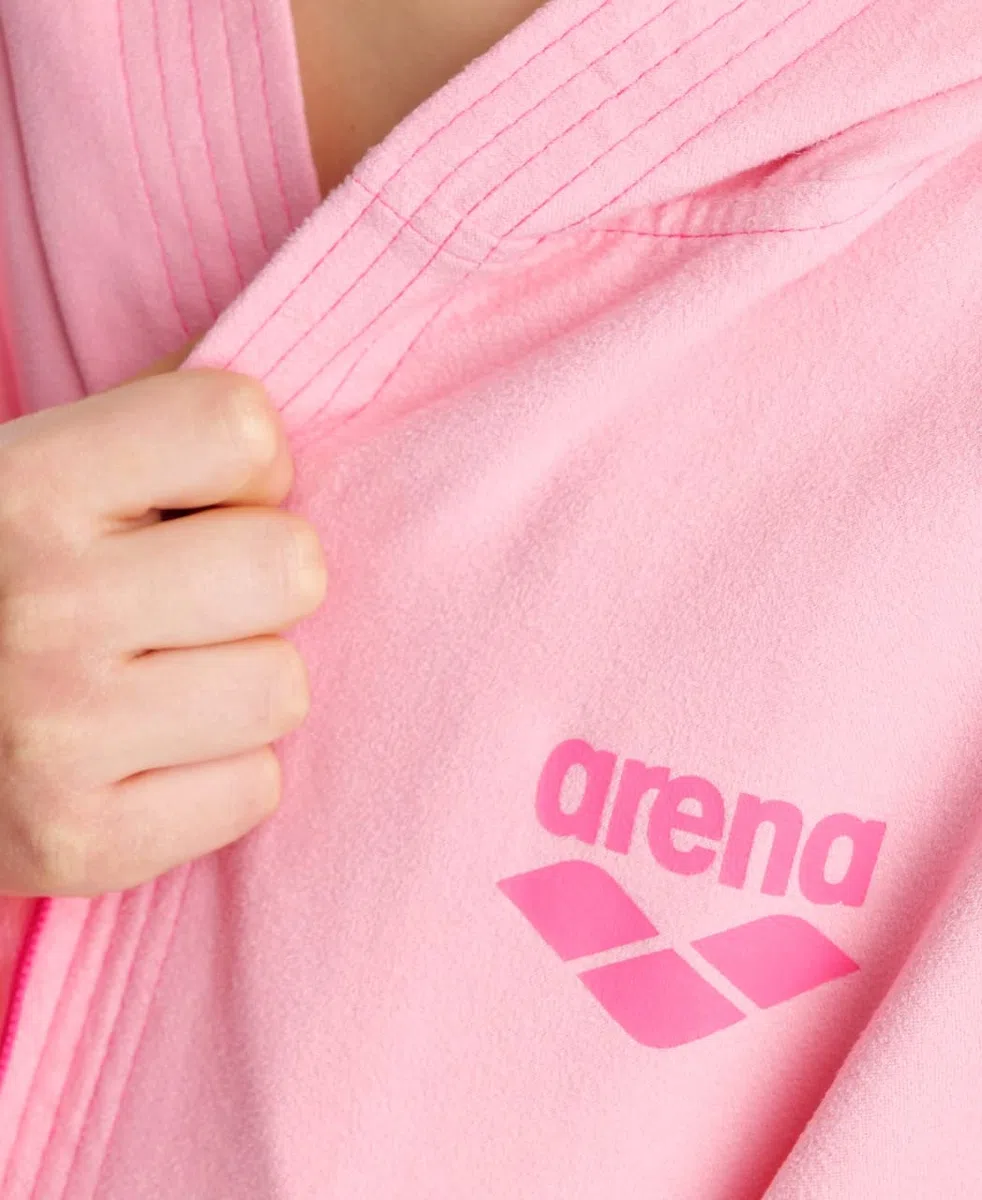 Arena Zeal Plus Junior Accappatoio in Microfibra per Bambino e Bambina, con Cappuccio e Tasche, Unisex ad Asciugatura Rapida, Comodo e Leggero