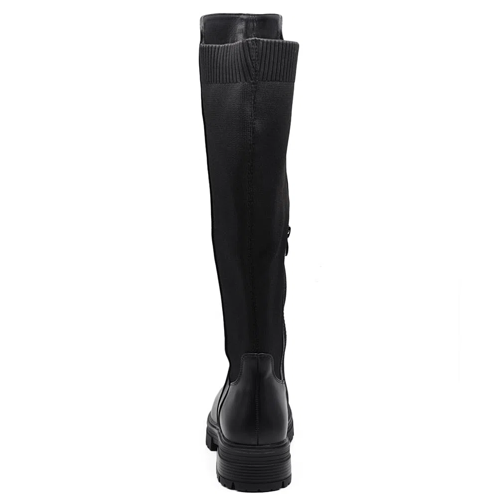 IF Fashion Stivali Scarpe da Donna Tessuto Stretch Polpaccio Elasticizzato G663