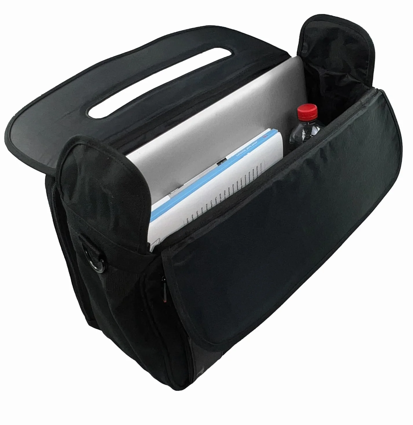 monolith 2000002168 - Valigetta da pilota morbida in nylon, valigetta portadocumenti 21 litri, scomparto per laptop da 15,6 pollici, nero