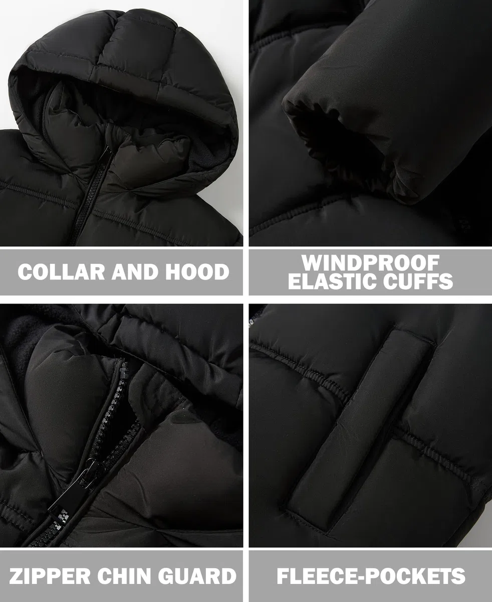 SOLOCOTE Cappotto invernale ragazza idrorepellente cappuccio fodera in pile tasche polsini elastici