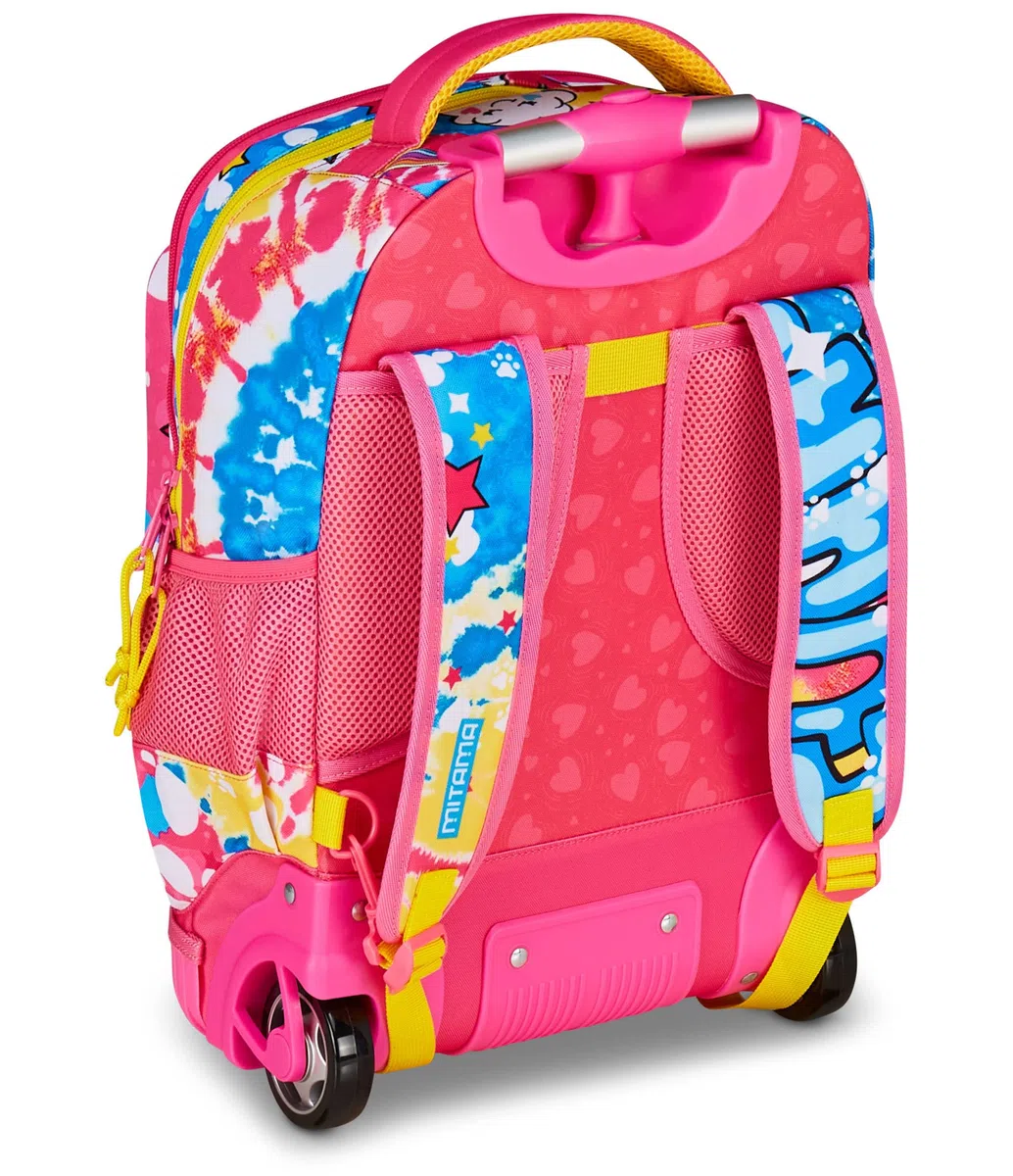 Mitama Trolley Scuola Run Maxi CATROCK, Fucsia, Doppio Scomparto, Tasca Frontale, 2 Tasche Laterali, Scuola Elementare e Tempo Libero, Bambina