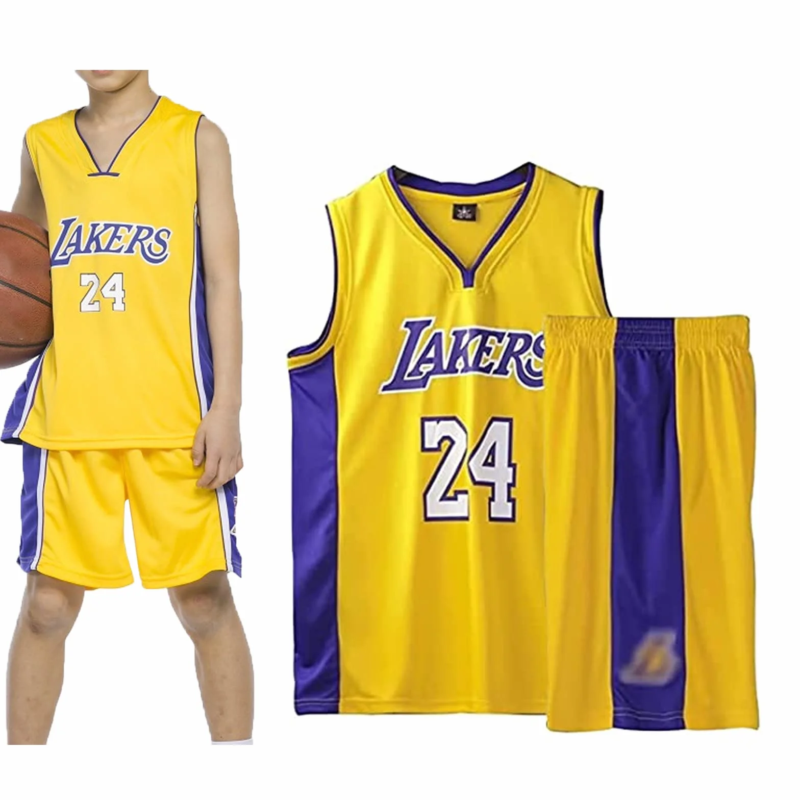 Completo Basket Bambino, 2 Pezzi Completo Basket Ragazzo, Magliette e Pantaloncini 4-14 Anni, Canotta Basket Bambino e Pantaloncin, Pallacanestro Ragazzo