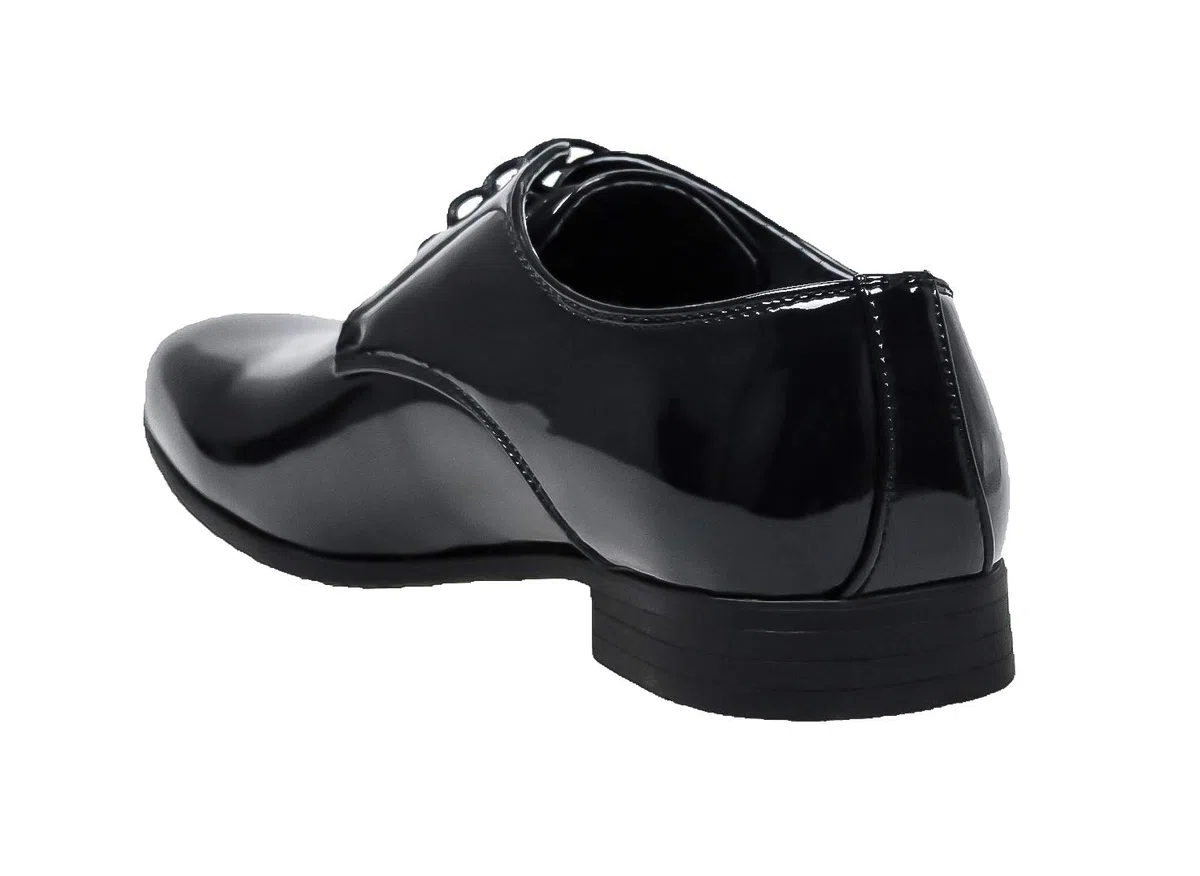 Evoga Scarpe uomo Class blu/nero lucido vernice eleganti cerimonia