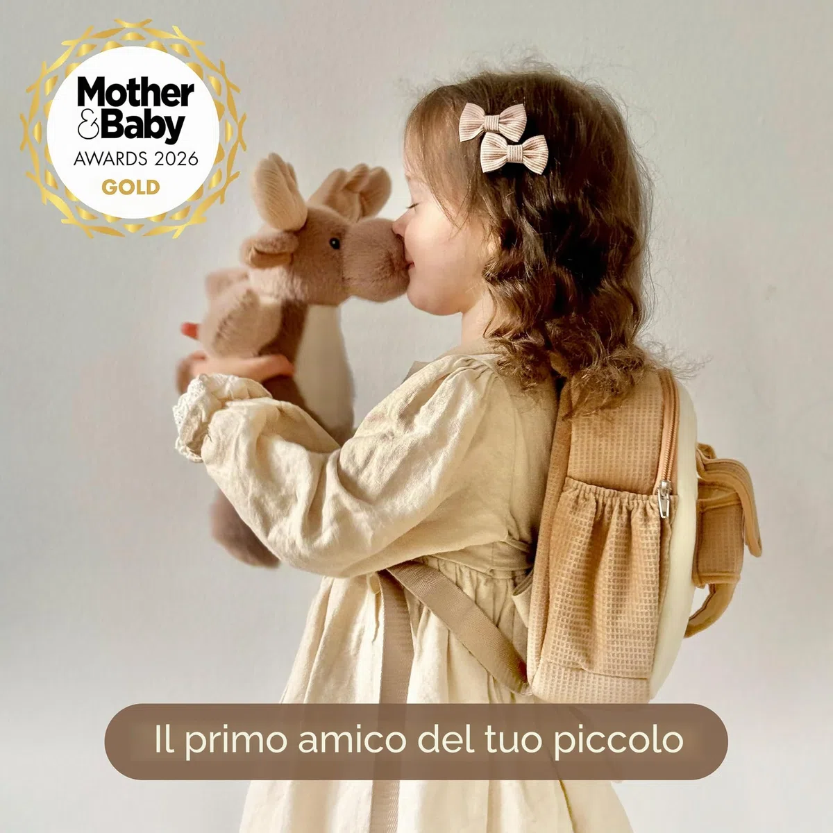 Moonkie Hug & Go Zainetto Bambina, Zaino Bambino Coniglio con Giochi Rimovibile, Zainetto Asilo Bambino 1 2 3 Anni, Zaini per Bambini in Peluche Morbide, per Asilo, Viaggio & Regali Bambini