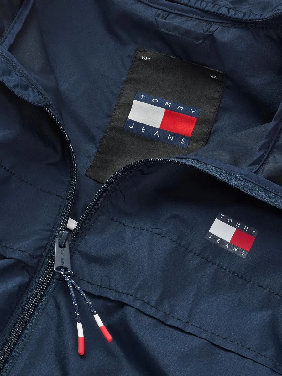 Tommy Jeans Uomo Giacca a Vento Chicago con Cappuccio