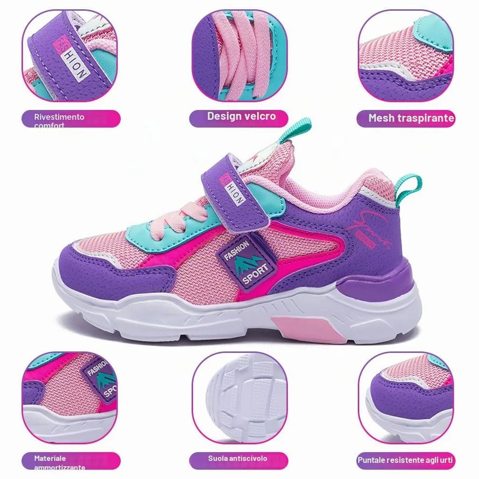 Scarpe da Ginnastica Bambini Leggere Traspiranti Antiscivolo Sneaker Unisex Estate