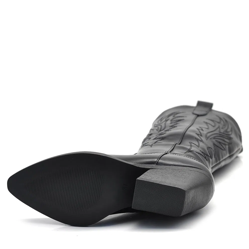 IF Fashion Stivali Cowboy Western Texani Scarpe da Donna A Punta Camperos GA021 Nero N.40