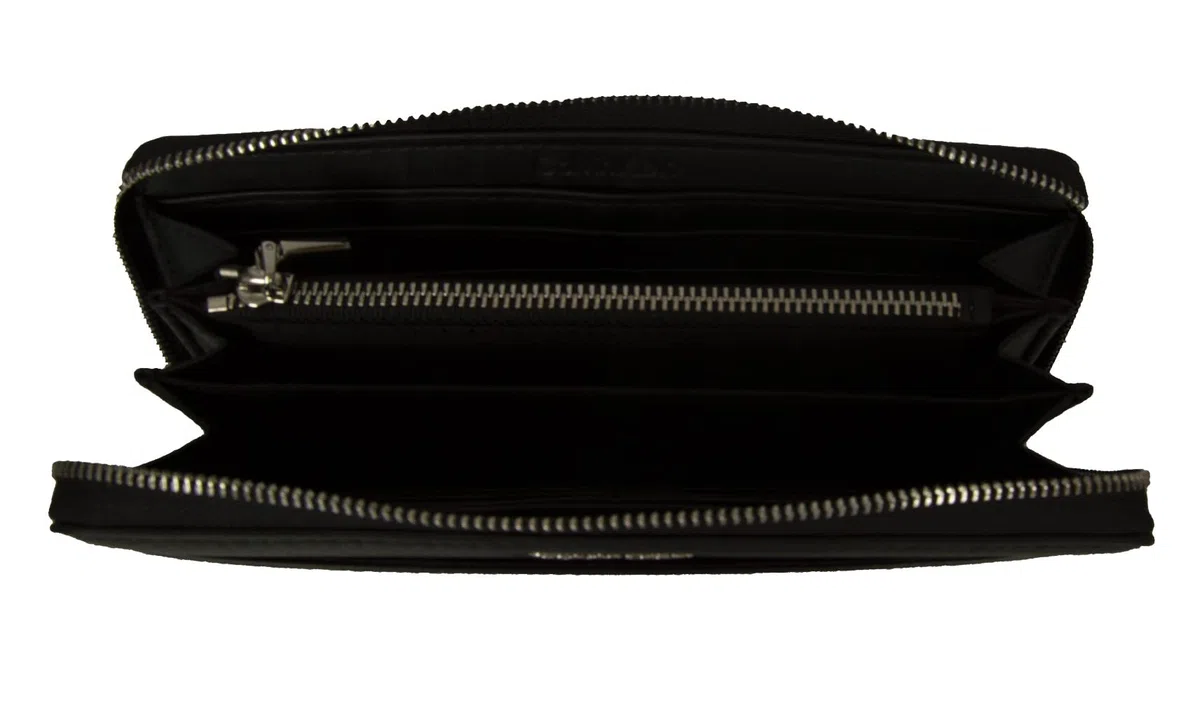 Calvin Klein CK Must Zip Around Wallet With Pocket Epi Mon Black Mono