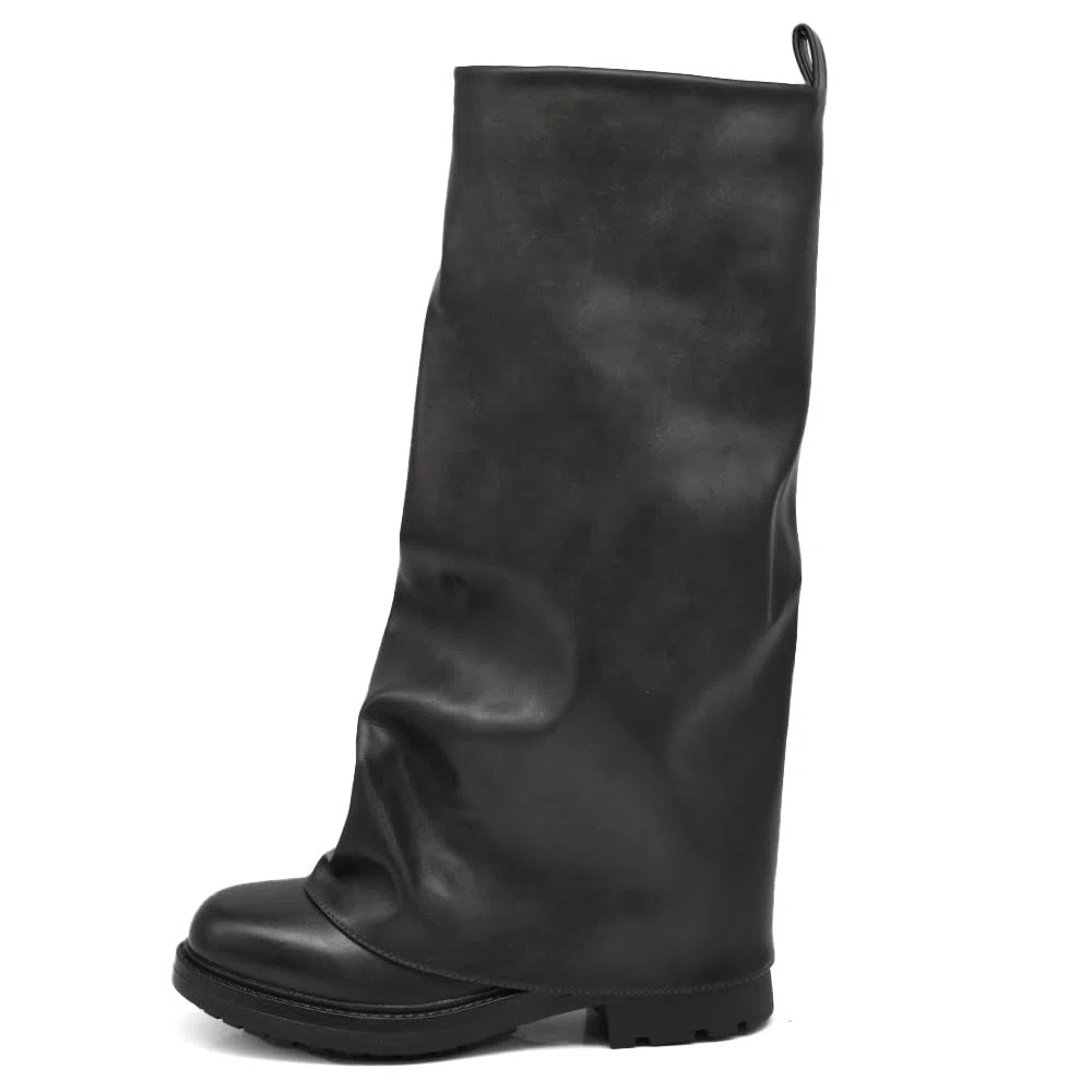 IF Stivali da Donna Stile Oversize Robin con Ghetta Gambale Ampio e Suola Spessa Antiscivolo GA036