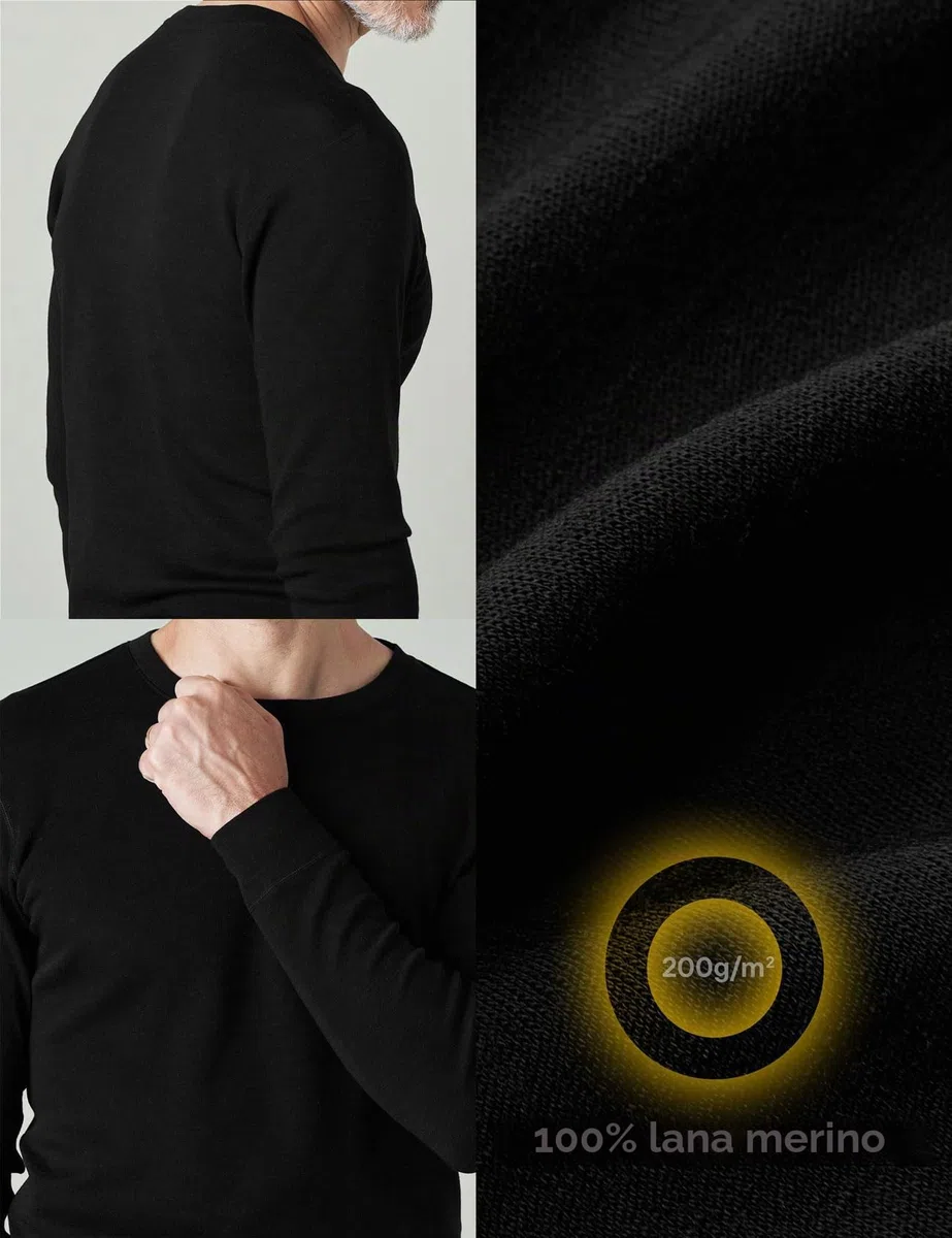 LAPASA Maglia Termica 100% Lana Merino Uomo Canottiera Tecnica Trekking Sport Hiking Strato Base Calore M29 M67