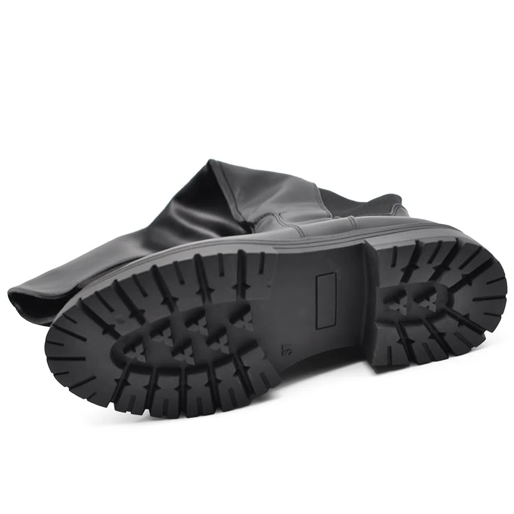IF Fashion Stivali Scarpe da Donna Tessuto Stretch Polpaccio Elasticizzato G663