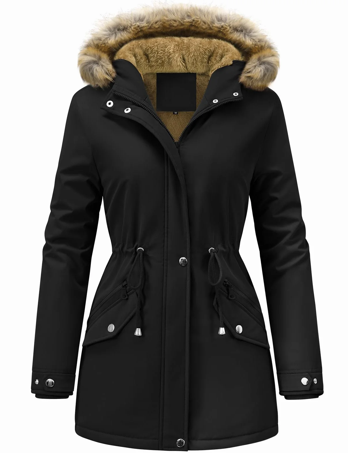 UMIPUBO Cappotto Giubbotto Donna Invernale Parka Giacca Caldo Cappotti Imbottita con Cappuccio Rimovibile Antivento Media Lugghezza Impermeabile Giubbino in pile Outdoor