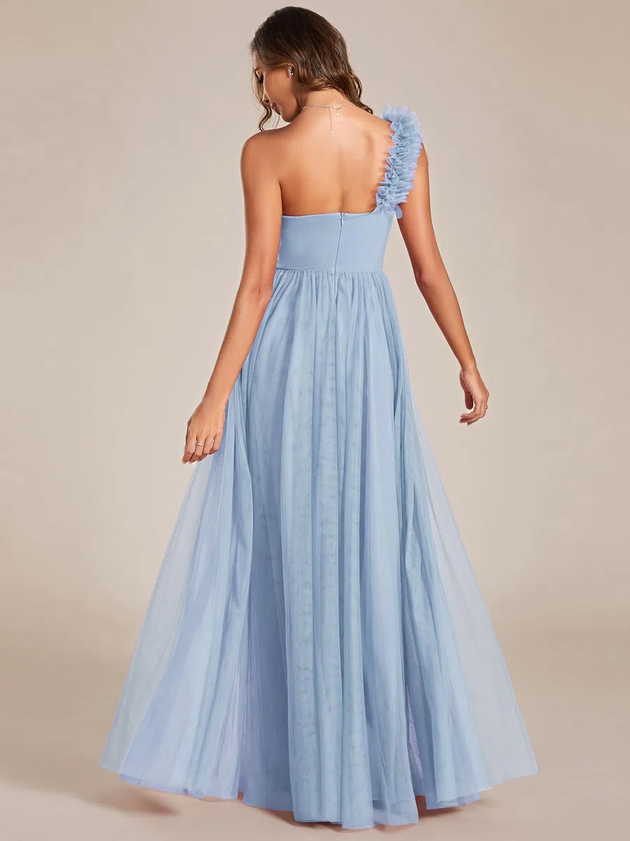 Ever-Pretty Abiti da Damigella d'Onore Arco Maniche Corte Scollo A V Stile Impero Spacco Abiti da Sposa ES02080-P