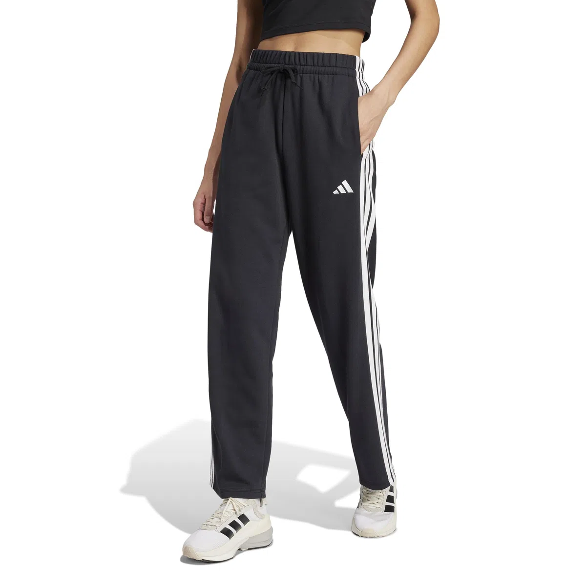 adidas Donna Essentials 3-Stripes Open Hem French Terry Pants
