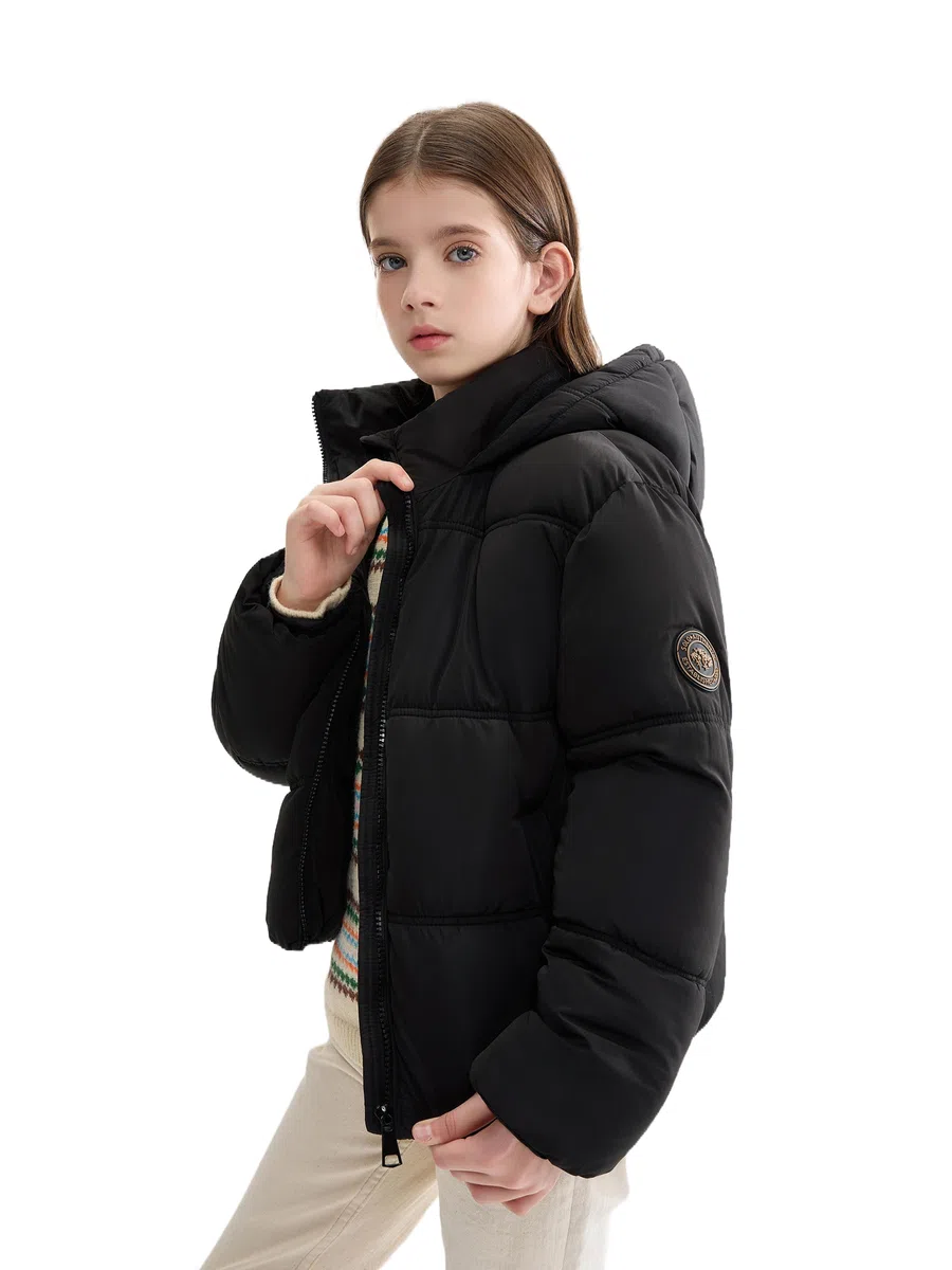 SOLOCOTE Cappotto invernale ragazza idrorepellente cappuccio fodera in pile tasche polsini elastici