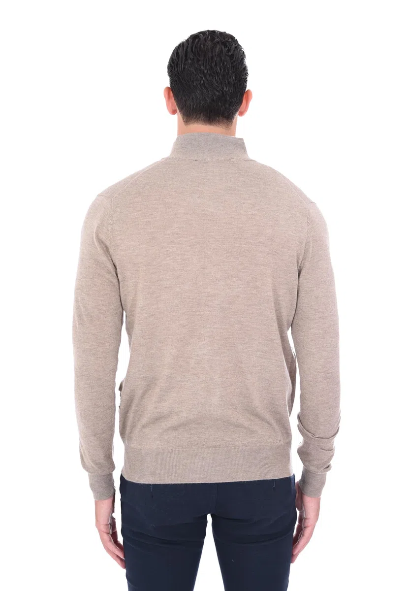 Ciabalù Cardigan Uomo con Zip Lana e Cashmere Maglione con Cerniera Collo Alto