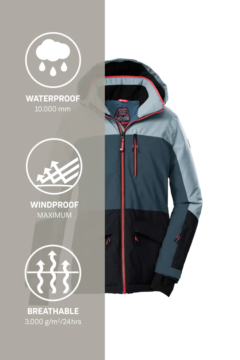 Killtec Ksw 208 Grls Ski Jckt Giacca da sci/giacca funzionale con cappuccio e paraneve Bambine e ragazze