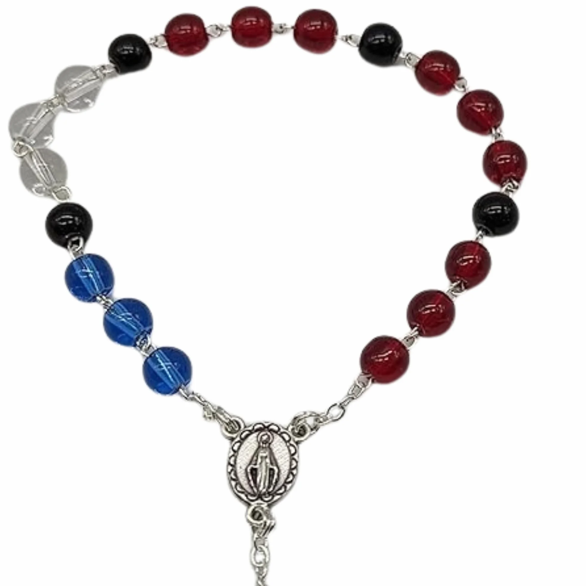 OVUNQUE PROTEGGIMI Rosario di San Charbel Con Madonna Miracolosa, Artigianale in Grani Colorati Con Opuscolo e Preghiera
