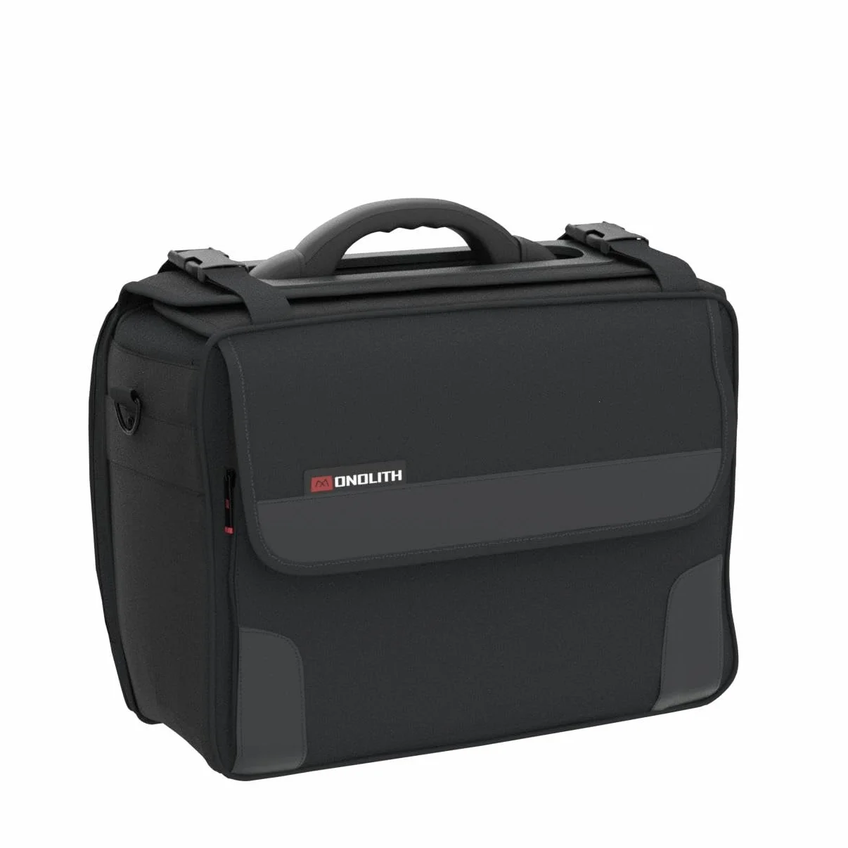 monolith 2000002168 - Valigetta da pilota morbida in nylon, valigetta portadocumenti 21 litri, scomparto per laptop da 15,6 pollici, nero