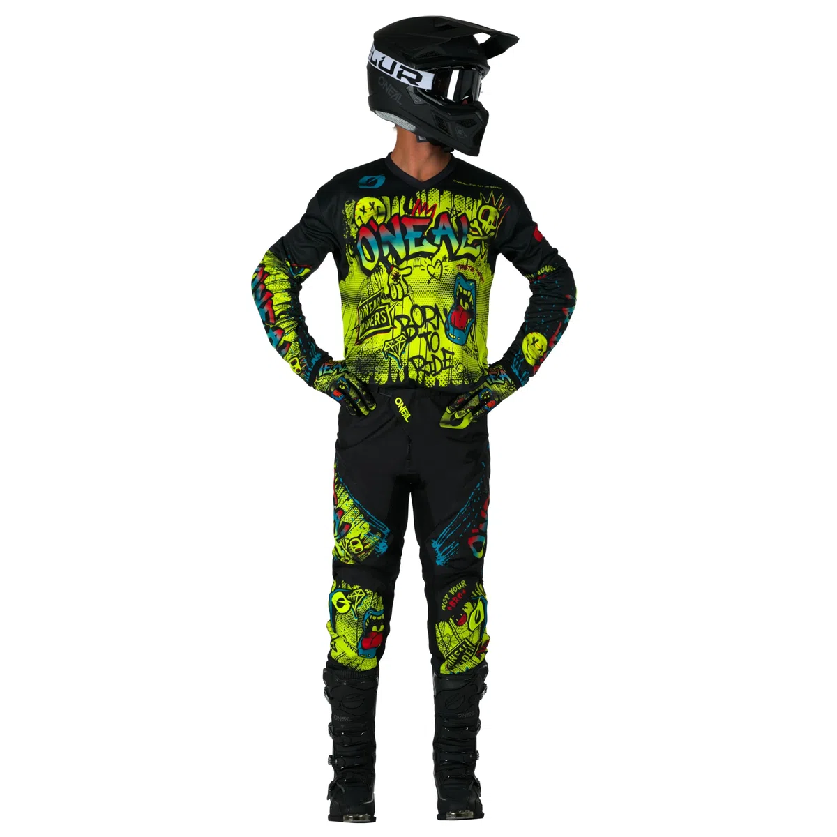 O'NEAL Element - Maglia da ragazzo Rancid Black/Fluo, taglia L