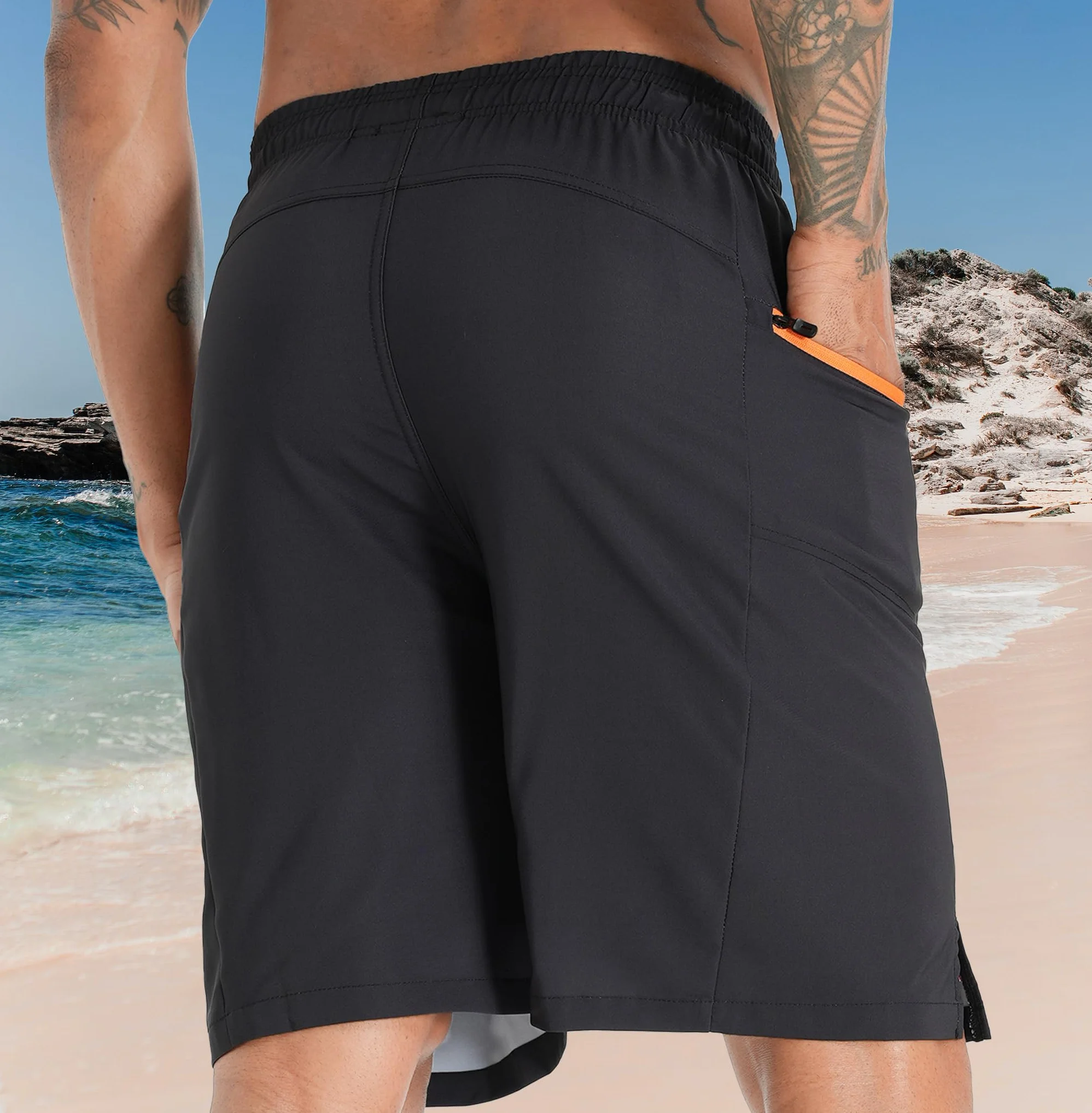 APTRO Costumi Pantaloncini da Bagno Uomo Mare Surf Piscina Stampa Hawaiana Asciugatura Rapida Fodera Rete