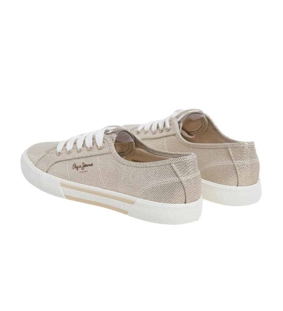 Pepe Jeans Sneakers Beige in Tela con Logo Brady