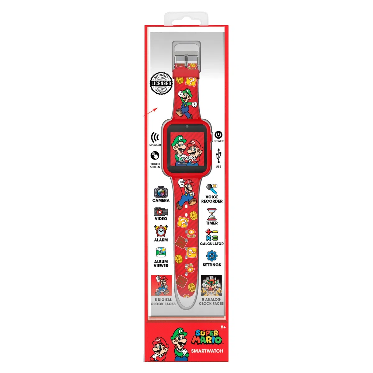 Accutime Orologio interattivo per bambini Super Mario Bros