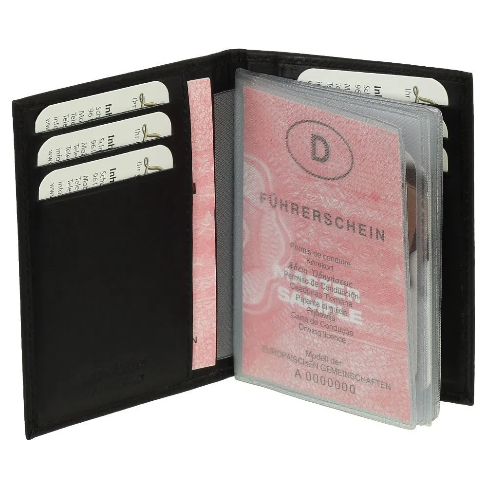 Portadocumenti di lusso in pelle basic, ideale per l'auto, disponibile in diversi colori-