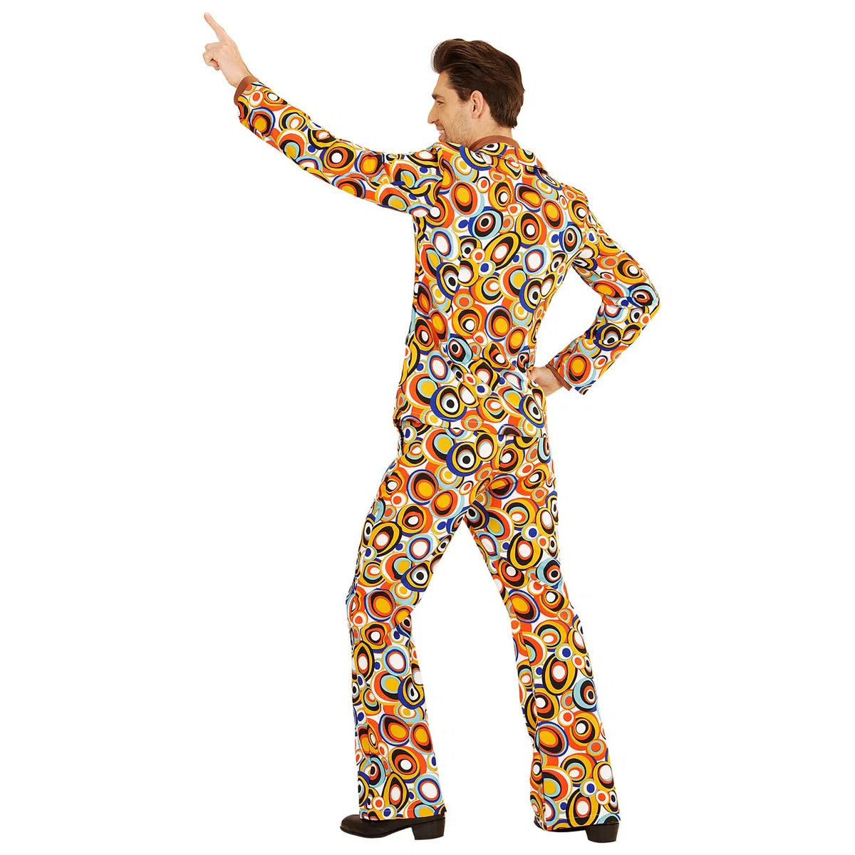 W WIDMANN MILANO Party Fashion - Costume anni '70 completo giacca e pantaloni, hippie, reggae, flower power, disco fever, costumi di carnevale