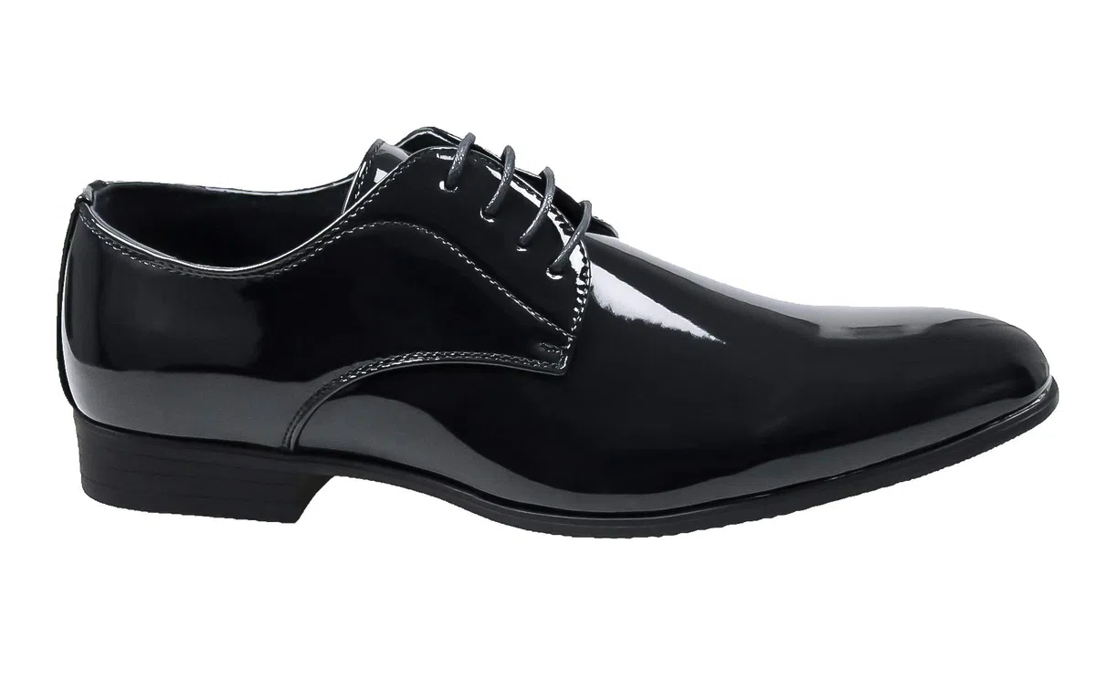 Evoga Scarpe uomo Class blu/nero lucido vernice eleganti cerimonia