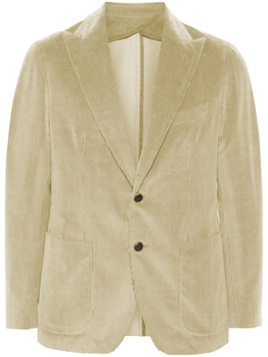 Giacca da uomo slim fit in velluto a coste con bottoni giacca formale classica per abiti da sposa da lavoro smoking blazer