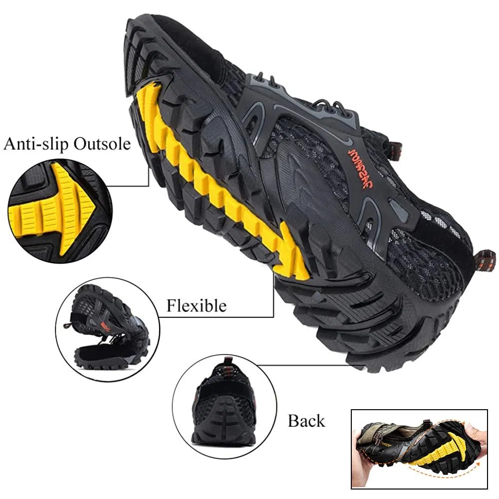 Scarpe da Trekking Arrampicata Uomo Sandali Sportivi Estivi Mesh Pescatore All'aperto Acqua Sandali da Mare Escursionismo Traspiranti e Leggero Asciugatura Rapida
