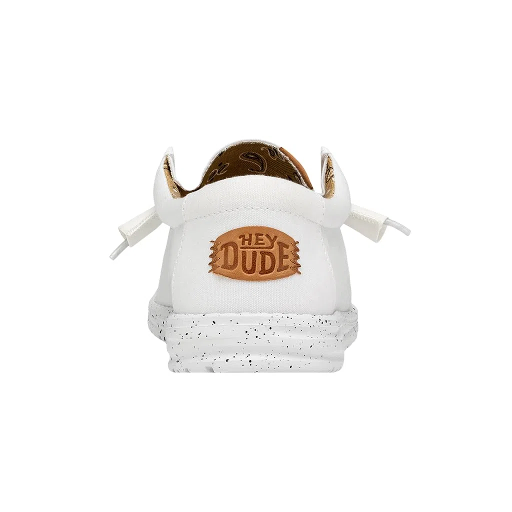 HEYDUDE Men Wally Washed Canvas White Casual Moccasin 41 EU