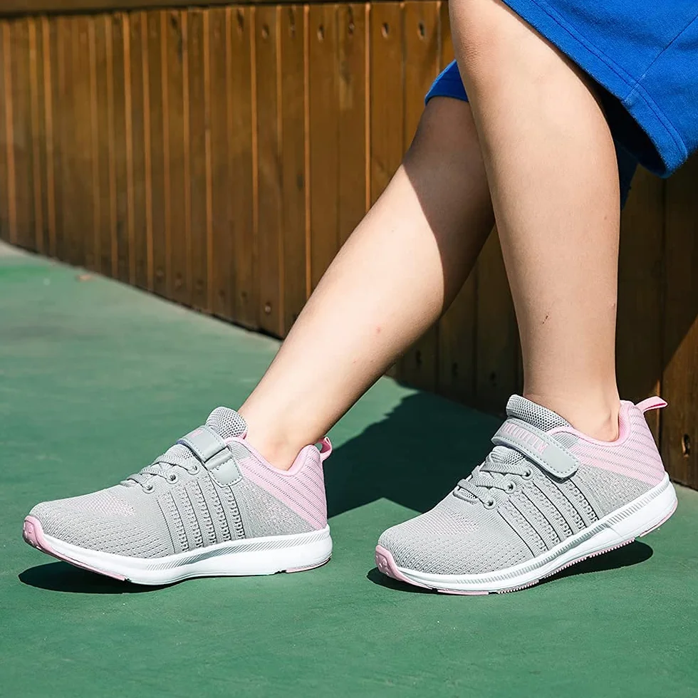 Scarpe Ginnastica Bambine Ragazzi Corsa Sportive Running Unisex Grigio Rosa
