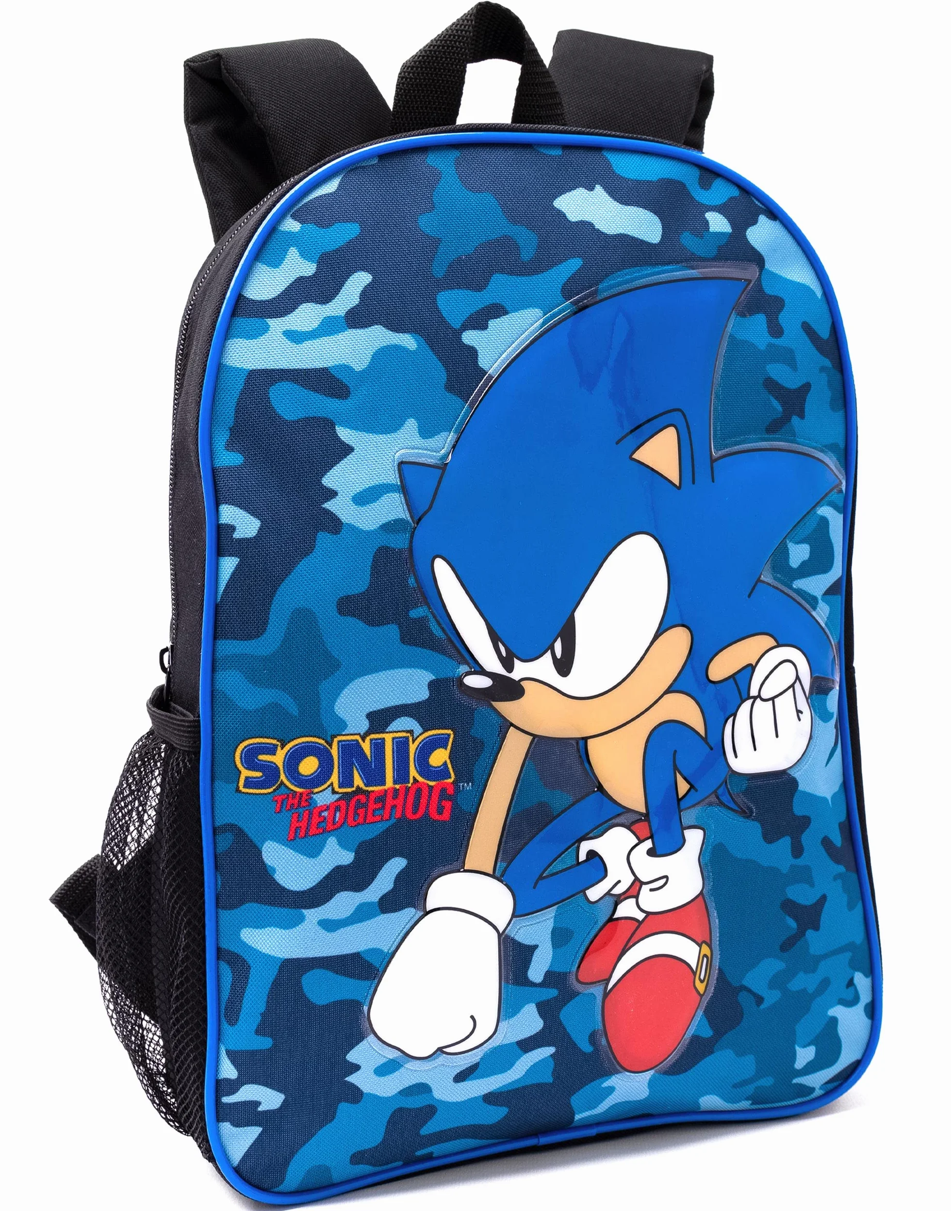Sonic The Hedgehog Zaino per ragazzi | Zaino per bambini blu navy mimetico zaino per la scuola astuccio per matite e bottiglia d'acqua | Merce