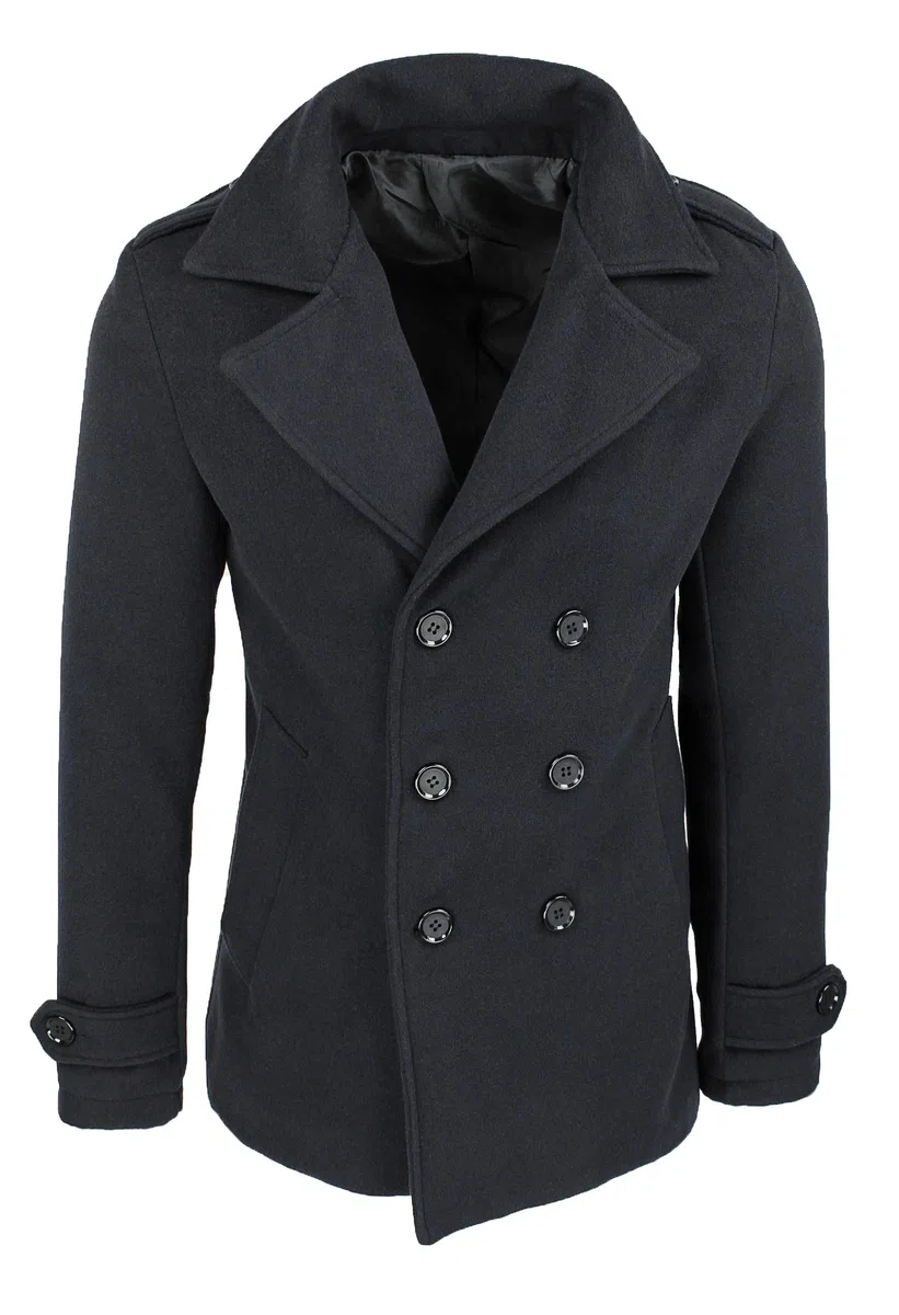 Evoga Cappotto Uomo Invernale Slim Fit Soprabito Trench Doppiopetto Sartoriale Casual