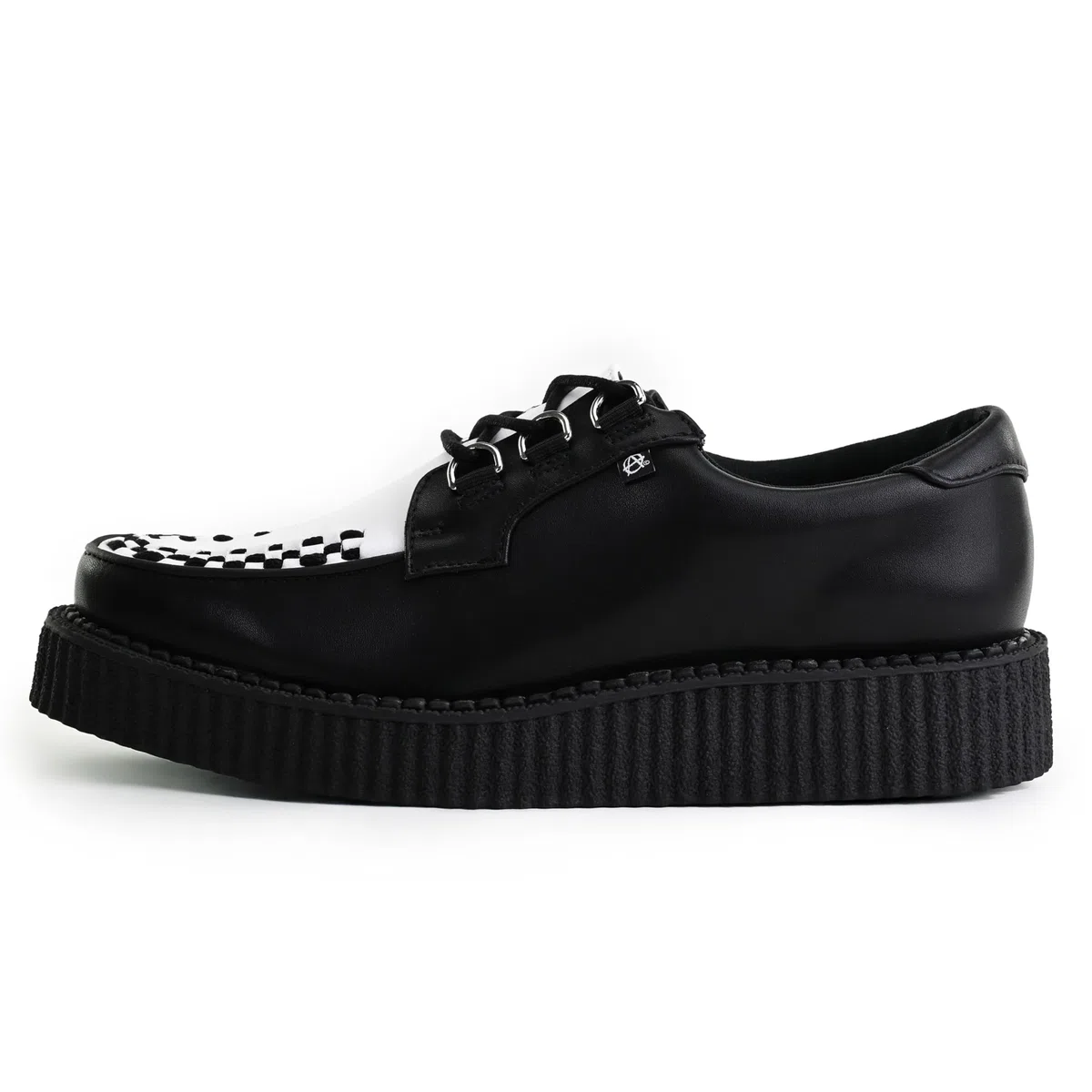 T.U.K Anarchic Creeper Scarpe in Pelle per Uomo e Donna - Scarpe Gothic e Punk Rock - Creeper da Bordello - Scarpe con Zeppa Stringate