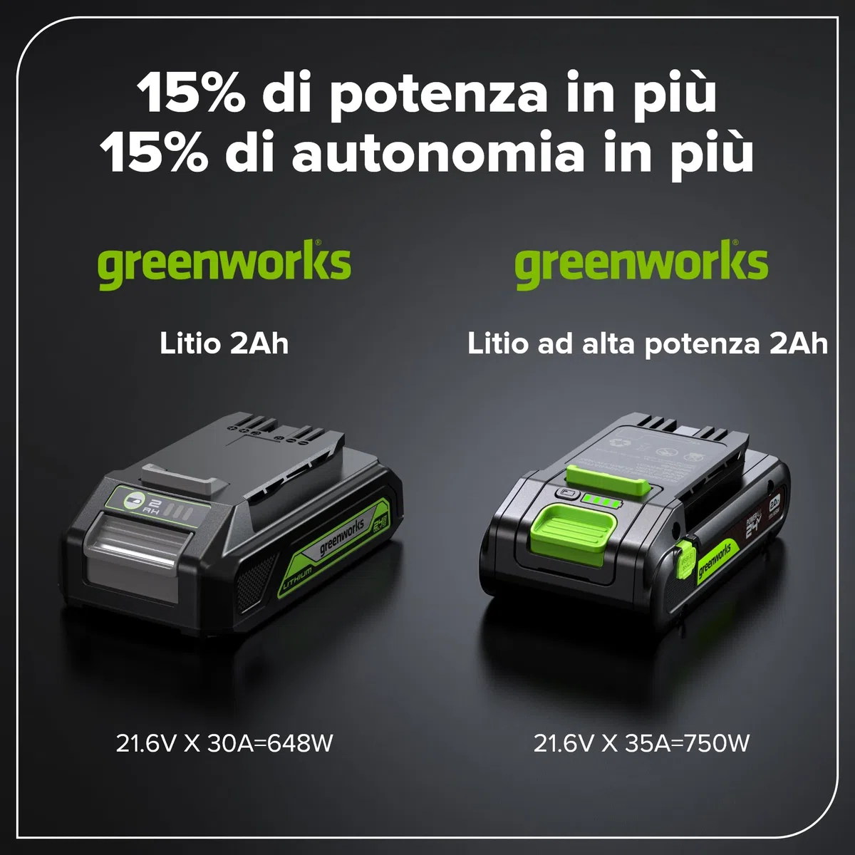 Greenworks 24V 2,0 Ah Batteria con Porta USB-C Ricaricabile agli Ioni di Litio ad Alte Prestazioni Compatibile con Tutti gli Oltre 200 Utensili Greenworks da 24V,Garanzia di 2 Anni - PA200