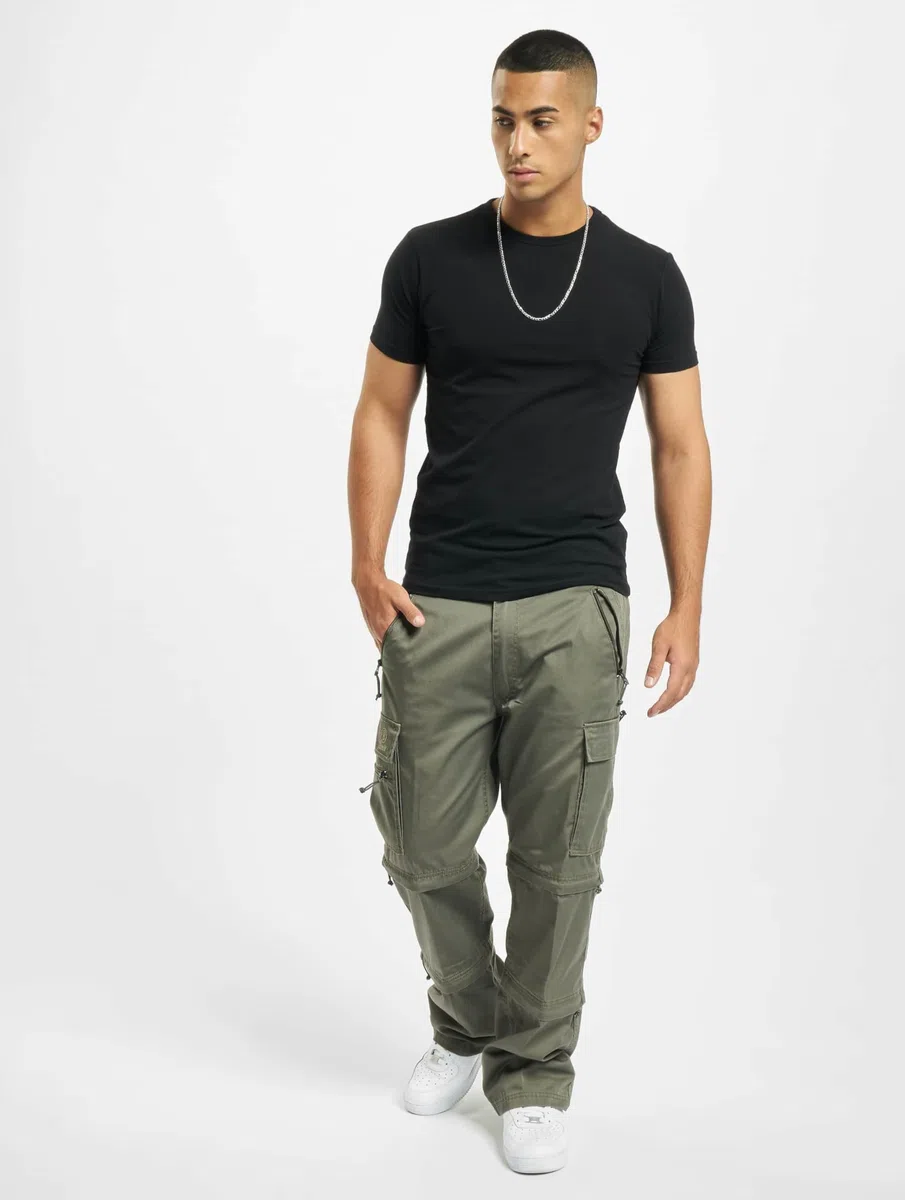 Brandit Savannah Uomo Pantaloni Modello Cargo Nero Straight