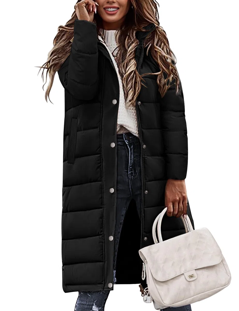 Vancavoo Giubbotto Donna Invernale Piumino Lungo Cappotto Trapuntato in Caldo Giacca Parka con Cappuccio