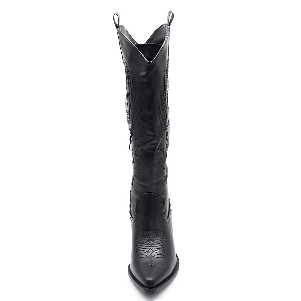 IF Fashion Stivali Cowboy Western Texani Scarpe da Donna A Punta Camperos GA021 Nero N.40