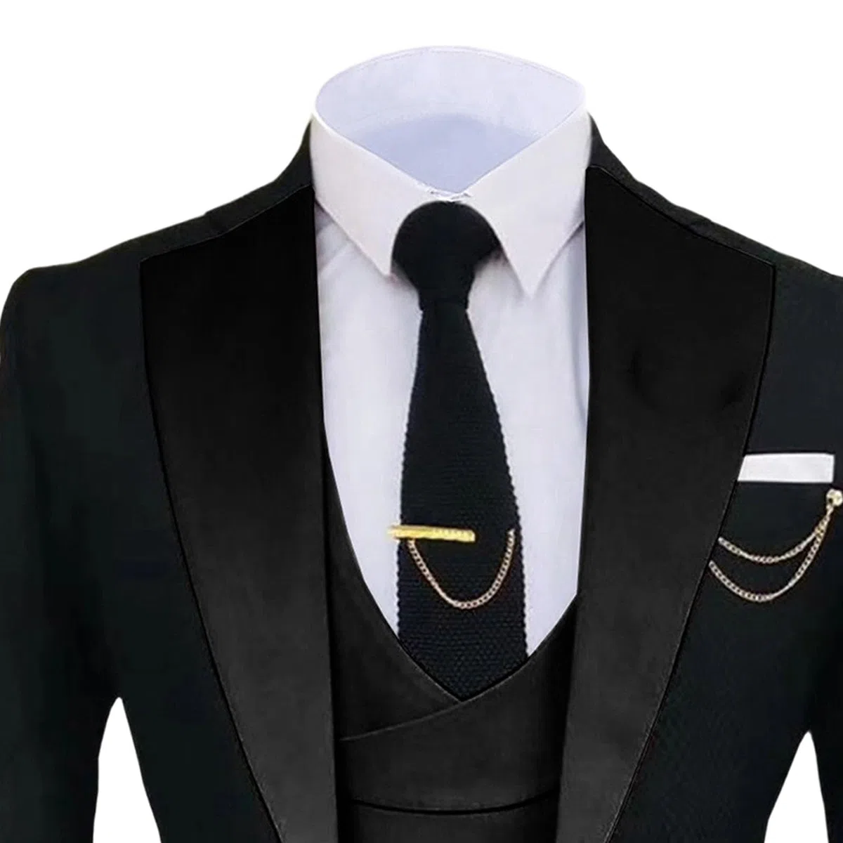 Completo da Uomo Slim Fit da 3 Pezzi, Completo Smoking per Matrimonio, Ballo di fine Anno, Elegante Giacca Blazer, Gilet e Pantaloni.