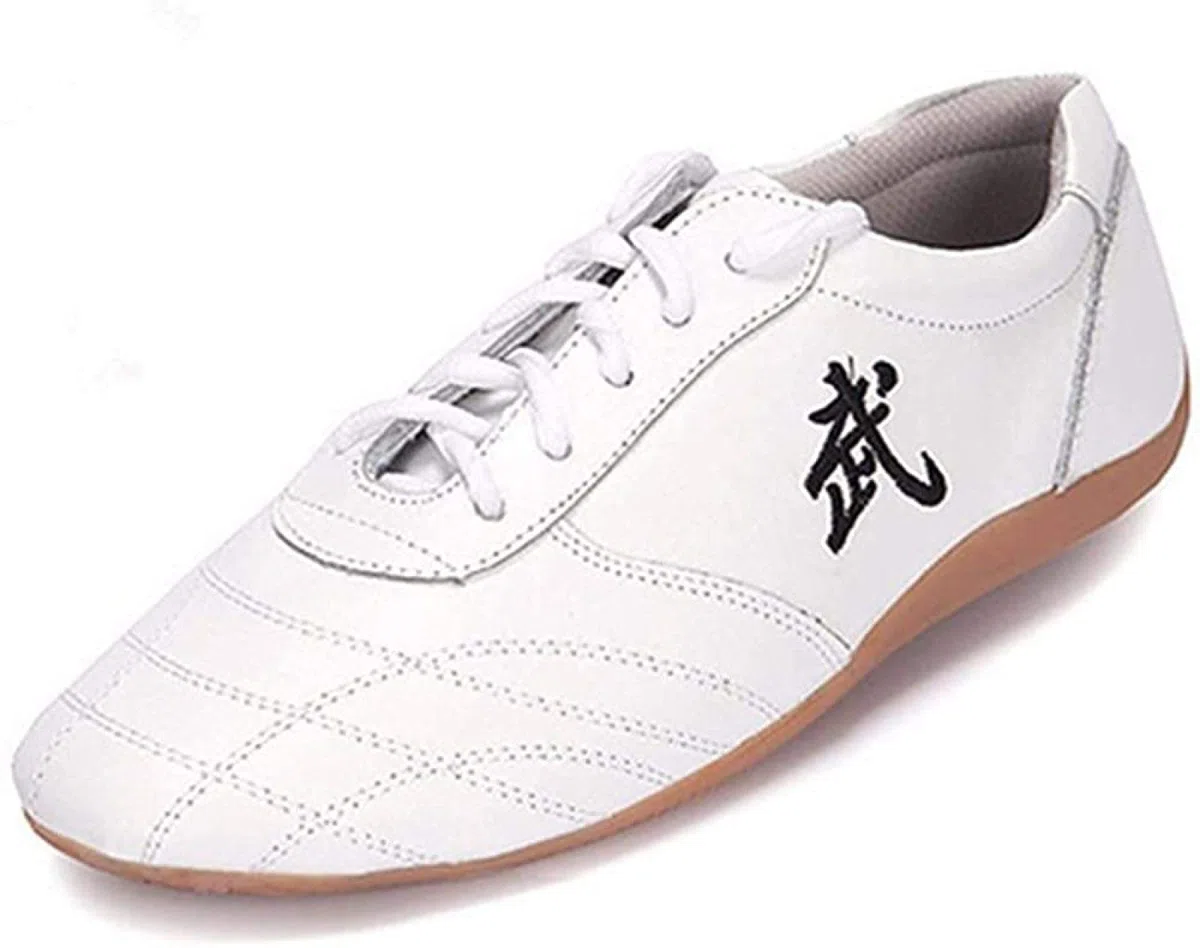 ZKHD Tai Chi Kung Fu Scarpe Taekwondo Scarpe Arte Marziale Cinese Tradizionale Wushu Shaolin Trainer Sneakers Traspiranti per Uomo Donna Bambini Bambini,White-45EU
