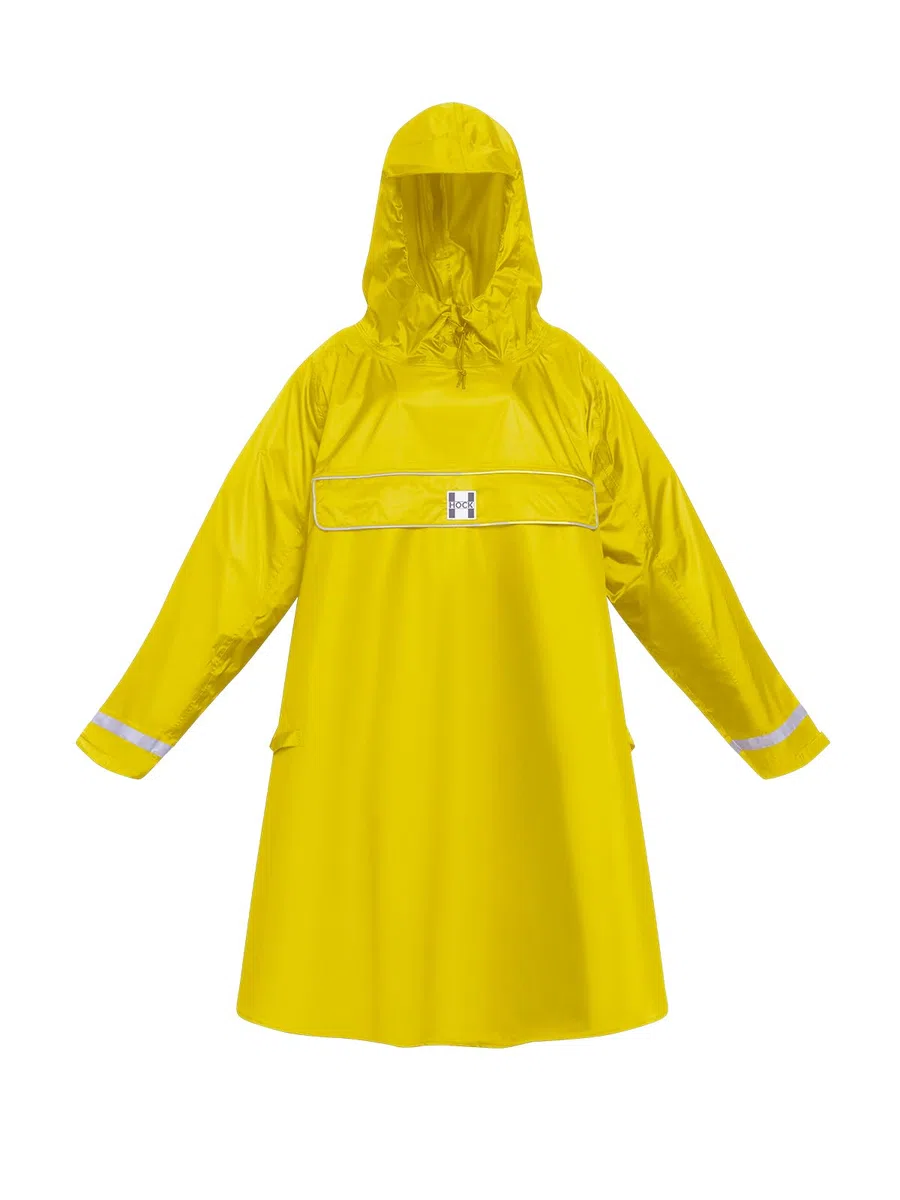 HOCK Poncho antipioggia per bici elettrica premium con maniche per bicicletta ed e-bike, impermeabile al 100%, Giallo, L