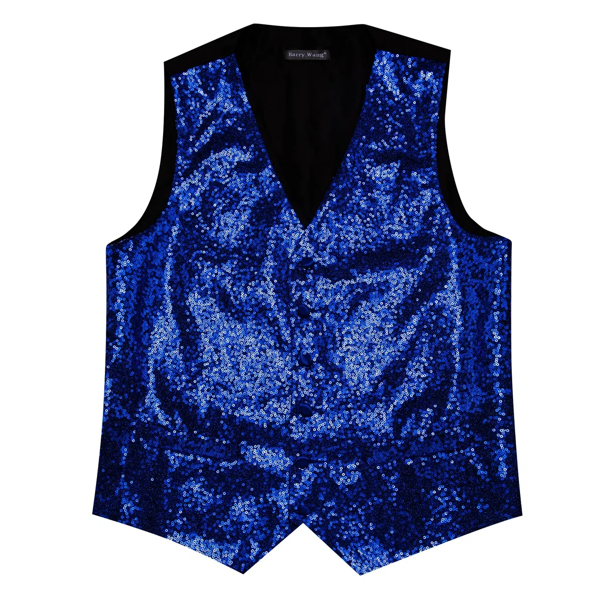 Barry.Wang Set gilet da uomo con paillettes con scollo a V, gilet lucido con papillon, per feste di fine anno, smoking, matrimonio, abito da uomo, taglie S-3XL
