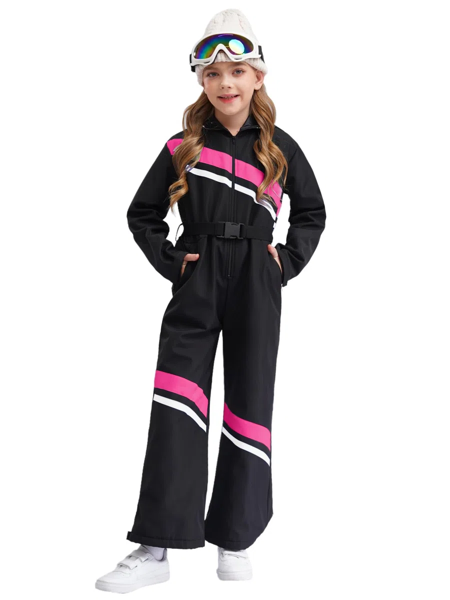 Tuta da Neve Bambina Salopette Antivento Snowsuit Un Pezzo Impermeabile Invernale Tuta da Sci Piuma Cappotto