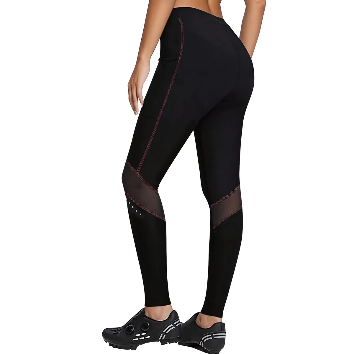 Santic Parni - Pantaloni da Ciclismo da Donna, Imbottiti, Lunghi in Velo, con Cuscino