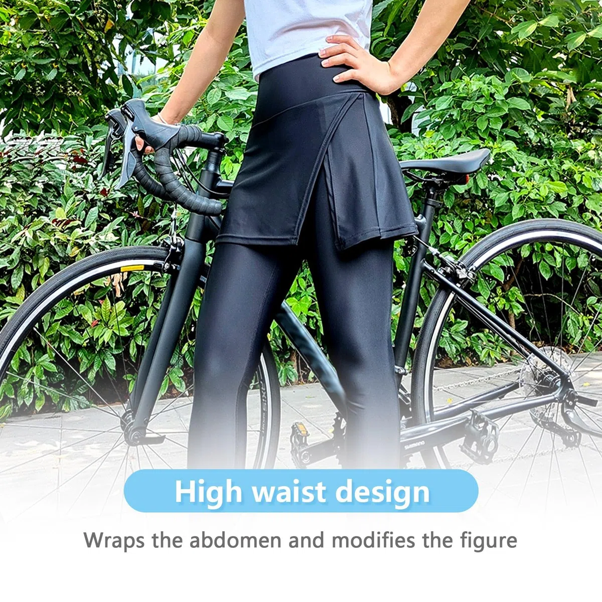 Gonna Pantalone da Ciclismo Donna Lunga Imbottita con Gel Pad Leggero Traspirante e Tasche Vita Alta Pantaloni da Ciclismo per Ciclismo Quotidiano(M)